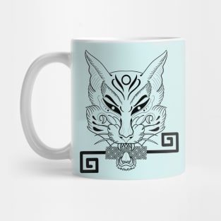 Kitsune fox mask with key Mug